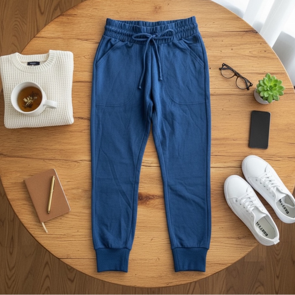 Free People Cozy Navy Blue Joggers - Picture 1 of 12